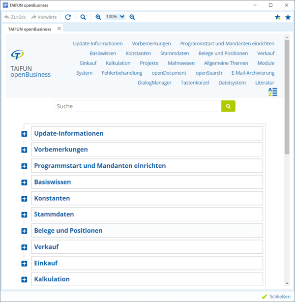 Webhilfe in TAIFUN Programmhilfe für Ihr TAIFUN